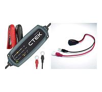 CTEK EU CT5 Powersport Batterieladegerät für 12V Starterbatterien von Motorrädern, Rollern, Quadbikes, Jetski Schwarz 30x7x15 cm & Comfort Connect Direct Connect Adapter (M8 Muttern), 40cm Kabellänge