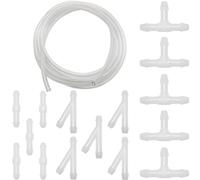 CTRICALVER Wischwasserschlauch Reparaturset, mit 5M Universal Scheibenwaschanlage Schlauch, Automotive Schlauch, mit 15 Stücke weiße Schlauchverbinder