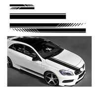 CUBRXEBAT Aufkleber Auto Seitenstreifen, Für VW Golf 6 GTI Golf 7 Golf 7 GTI Golf TDI Golf Sportsvan Rennstreifen Motorhaube Spiegel Styling Racing Tuning Sport Autoaufkleber,A