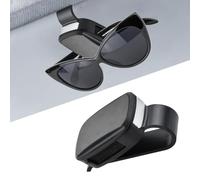 Culinavog 2 Stück Brillenhalter Auto Sonnenblende, Sonnenbrillenhalter, Universal Visier Zubehör, Clip Halterung, Schwarz
