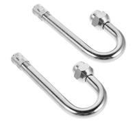 CVUTOVO 2 Stück Ventilverlängerungen aus Metall und Kupfer 180 Grad Abgewinkelte Reifenventilverlängerung für Stabile Druckhaltung und Einfache Befüllung bei Motorrad und Pickup