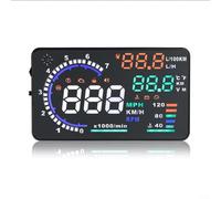 CWOQOCW Auto HUD Head Up Display OBD2 Interface Projektor Anzeige RPM Wassertemperatur Spannung Kraftstoff Auto Lichtsensor Kompaktes Metalldesign für sicheres Fahren