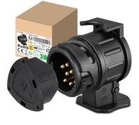 CXTM Adapter 13 auf 7 Poliger Anhängerstecker, Anhängerkupplung Adapter 13 auf 7 Polig, Anhänger Adapter 13 auf 7 Polig inkl. Parking Cover, 12 V Systeme, für Fahrradträger, Pferdeanhänger