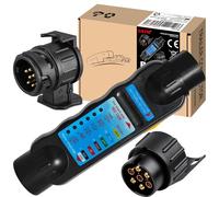 CXTM Anhänger Prüfgerät 7 Polig, Anhänger Steckdose Stecker Prüfgerät 7 Polig Beleuchtung Diagnose Gerät, Anhänger Diagnose Werkzeug 12V mit 13 Polig auf 7 Polig Adapter