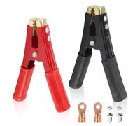 CYIOU 2 Stück Krokodilklemmen 1000A Starthilfe Klemmen Reinkupfer Batterieklemmen Krokodil mit Isolierten Stiefel Kunststoffgriff starthilfezangen für Autobatterien Starthilfekabel (Rot + Schwarz)