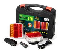 D-TECH Wasserdicht Kabellos LED Rückleuchten mit Magnet 12V 24V Bluetooth LED Rückleuchten Set für Anhänger,Traktor,LKW, ECE R10 EMC Genehmigt,Kabellos LED Magnetisch Akku Rückleuchten Anhänger