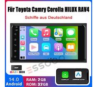 DAB+ 2+32G Android 14 Carplay Autoradio Für Toyota Corolla RAV4 Hilux GPS RDS BT