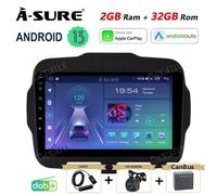 DAB+ 2+32G Android13 AutoRadio CarPlay Kam Navi WiFi Für Jeep Renegade 2014-2019