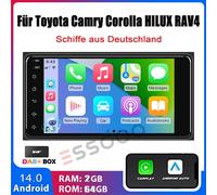 DAB+ 2+64G Android 14 Carplay Autoradio Für Toyota Corolla RAV4 Hilux Camry GPS