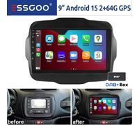 DAB+ 2+64G Carplay Android 15 Autoradio Für Jeep Renegade 2014-2024 GPS Navi SWC