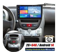 DAB+ 2+64GB Android 14 Autoradio Carplay für Citroen C1 Peugeot 107 Toyota Aygo