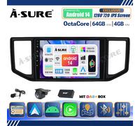 DAB+ 4+64GB Android 14 AutoRadio CarPlay Kam DSP GPS Navi Für VW Crafter 2017-24