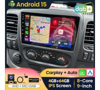 DAB+ 4+64GB Android 15 Autoradio Für Renault Trafic 3 Opel Vivaro B GPS Navi DSP