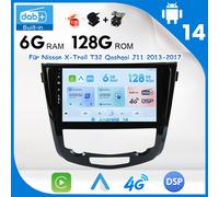 DAB+4G Für Nissan X-Trail T32 Qashqai J11 Car Autoradio Android 14 GPS CarPlay