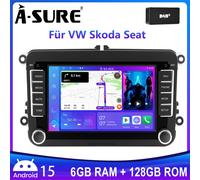 DAB+ 6+128GB Autoradio Android 15 Carplay GPS Für VW GOLF 5 6 Plus Tiguan Caddy