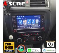 DAB+ 64GB Android 14 AutoRadio Carplay für VW GOLF 5 6 Touran Tiguan Passat Bora