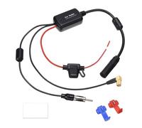 DAB Adapter für Autoradio Verstärker, DAB Splitter mit SMB DIN Anschluss 12V Aktivsignalverstärker FM/AM DAB Autoantenne Radio Empfänger Verstärker kompatibel mit DIN Autoradio Antennenstecker