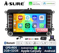 DAB+ Android 14 Autoradio CarPlay Kam GPS Navi Für VW GOLF 5 6 Touran Caddy Polo
