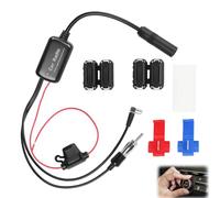 DAB-Antennenverstärker, Antennensplitter für Autoradio 12 V, DAB+ FM/AM Splitter für Auto, Radio-Adapter mit DIN- und Winkelstecker SMB, Signalverstärkung für klaren und störungsfreien Empfang
