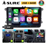 DAB+ Apple CarPlay Android 15 Autoradio GPS Für VW Golf 5 6 Passat Tiguan Touran