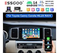 DAB+ Autoradio 2+64GB Für Toyota Corolla Prado RAV4 Carplay GPS RSD Android +KAM