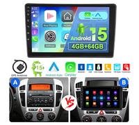 DAB+ Autoradio 4G+64GB Android 15 GPS Navi CarPlay RDS für Kia Ceed ED 2007-2009