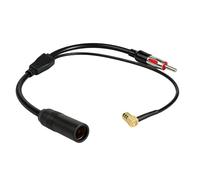 DAB+/FM Antennen-Splitter-Adapterkabel für Auto, DIN Buchse zu DIN und SMB Steckeranschluss, dab antenne Auto für stabantenne, passiver dab Splitter autoradio für klaren digitalempfang