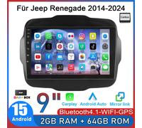 DAB+ Für Jeep Renegade 2014-2024 Autoradio Carplay Android 15 2+64G GPS NAVI RDS