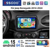 DAB+ Für Jeep Renegade 2014-2024 Autoradio Carplay Android 15 GPS Navi Bluetooth