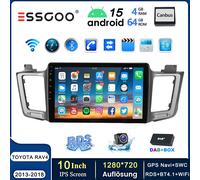 DAB+ Für TOYOTA RAV4 2013-18 Android 15 Autoradio 4+64G Apple Carplay GPS KAM FM
