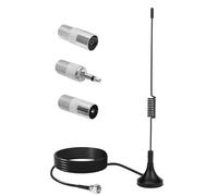 DAB UKW FM Radio Antenne Aicharynic Magnetfuß Antenne mit 3M Koaxkabel + 3 Adapter | dabantenne für stereoanlage ukwantenne | Digitale fm Radio antenne für Innenbereich für Autoradios HiFi Receiver