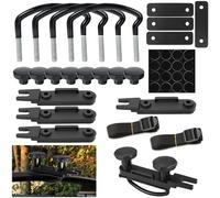 Dachbox Befestigung U Bügel, 4 Stück Auto Van Montage Fitting Kit, Universal Auto Van Montage Fitting Kit, Auto Van Montage Fitting Kit, mit 8 Sicherungsmuttern + 2 Gepäckgurte + Rund Punktaufkleber