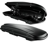 Dachbox VDPJUXT600 600Ltr abschließbar + Alu Dachträger RB003 kompatibel mit für VW Touran (5Türer) ab 2015