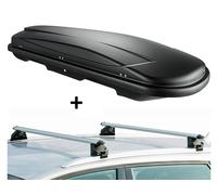Dachbox JUXT600L+Dachträger CRV107 für Volkswagen Polo Cross 5Türer ab 14