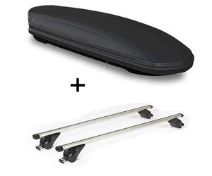 Dachbox MAA460L matt+Dachträger KING1 für Volkswagen Tiguan 5N Cross 5Tür ab 14
