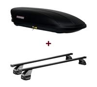 Dachbox Menabo Marathon 400 + Dachträger Menabo Omega Black für VW Tiguan Typ 5N