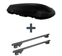 Dachbox Thule Force 3 L + Dachträger Menabo Sherman für Volvo V40 Kombi Typ VW