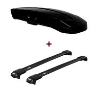 Dachbox Thule Vector L + Dachträger Thule WingBar Edge für VW Tiguan Typ 5N set