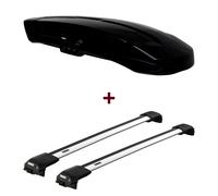 Dachbox Thule Vector L + Dachträger Thule WingBar Edge für VW Tiguan Typ 5N set