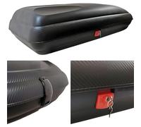 Dachbox VDPBA320 320Ltr carbonlook abschließbar + Dachträger/Relingträger VDP KING1 kompatibel mit Mitsubishi Eclipse Cross (5 Türer) ab 18