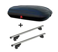 Dachbox VDPBA320 320Ltr carbonlook abschließbar + Dachträger VDPLION2 kompatibel mit für Mercedes GLK (X204) (5 Türer) 08-12