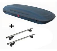 Dachbox VDPCA480 480Ltr carbonlook + Dachträger/Relingträger VDP LION2 kompatibel mit für Mercedes GLK (X204) (5 Türer) 08-12