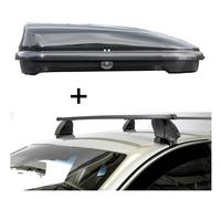 Dachbox VDPFL320 320 Liter schwarz glänzend + Dachträger K1 MEDIUM kompatibel mit für VW Tiguan (5N) (5Türer) 07-11