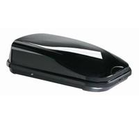 Dachbox VDPFL320 schwarz glänzend 320 Ltr + Aluminium Dachträger Menabo Tema kompatibel mit für Toyota Corolla E120 (Kombi 5 Türer) 2002-2019