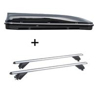 Dachbox VDPFL460 460Ltr schwarz glänzend + Alu Dachträger RB003 kompatibel mit für Opel Insignia Kombi (5Türer) 2009-2017