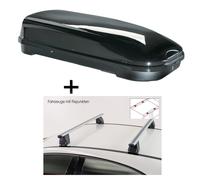Dachbox VDPFL580Ltr+Dachträger VDP Delta für für VW Transporter/Multivan T6 ab15