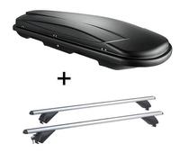 Dachbox VDPJUXT600 600Ltr abschließbar + Alu Dachträger RB003 kompatibel mit für Ford Galaxy (5Türer) ab 2015