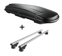 Dachbox VDPJUXT600L+Alu Relingträger VDP004L für für VW Passat Variant B7 10-14
