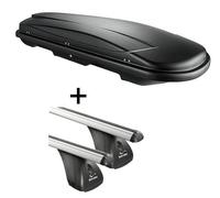 Dachbox VDPJUXT600 600Ltr abschließbar + Aluminium Dachträger Aurilis VDP kompatibel mit für Peugeot 4008 (5Türer) ab 2012