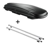 Dachbox VDPJUXT600 600Ltr abschließbar + Dachträger RAPID kompatibel mit für Mercedes GLK (X204) (5Türer) ab 12